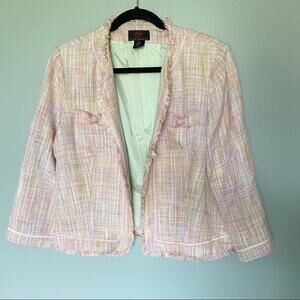 True Meaning Fringe y2k Vintage Pastel Pink Blazer